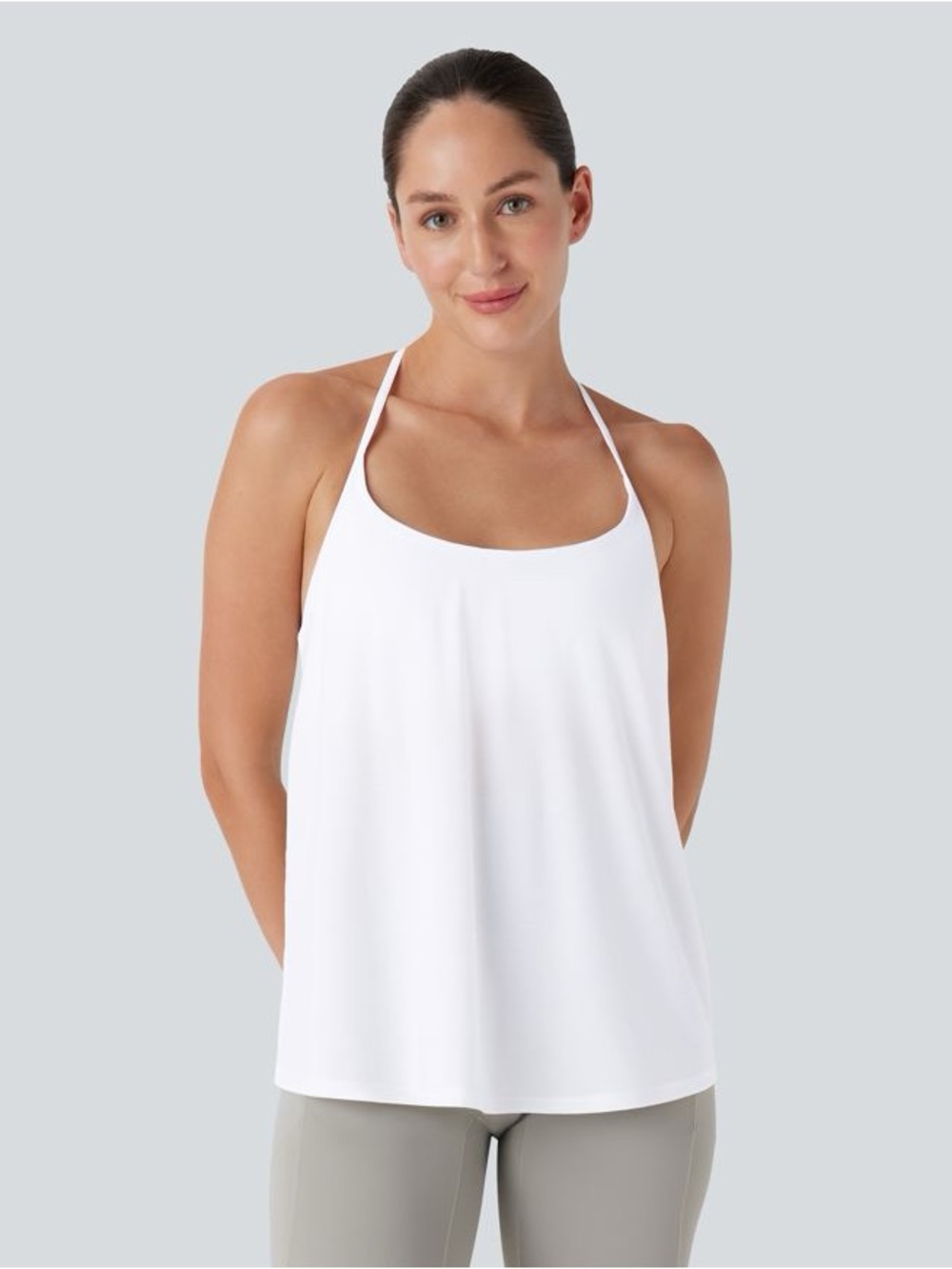 HALARA softlyzero airy White Racerback Tank Top size large